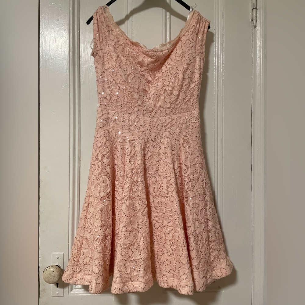 pink sequin dress